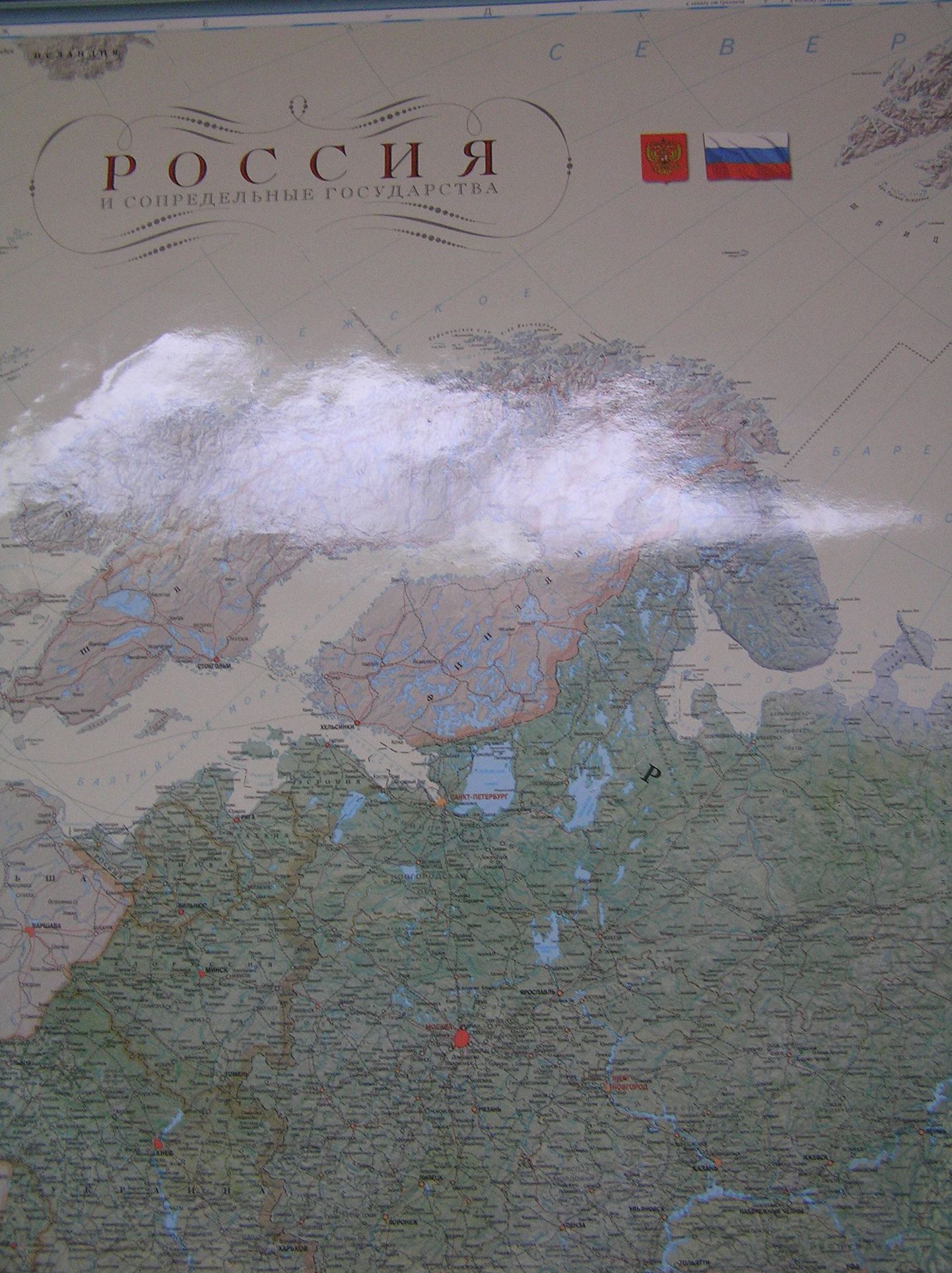 Venemaal trükitud kaart, mille kohaselt kuulub Eesti jätkuvalt idanaabri koosseisu.