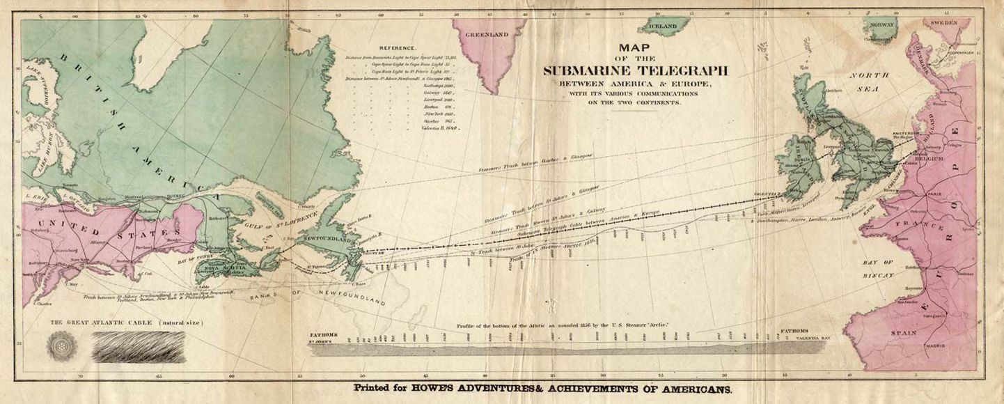 От Ньюфаундленда до Ирландии: первый проект трансатлантического телеграфного кабеля.