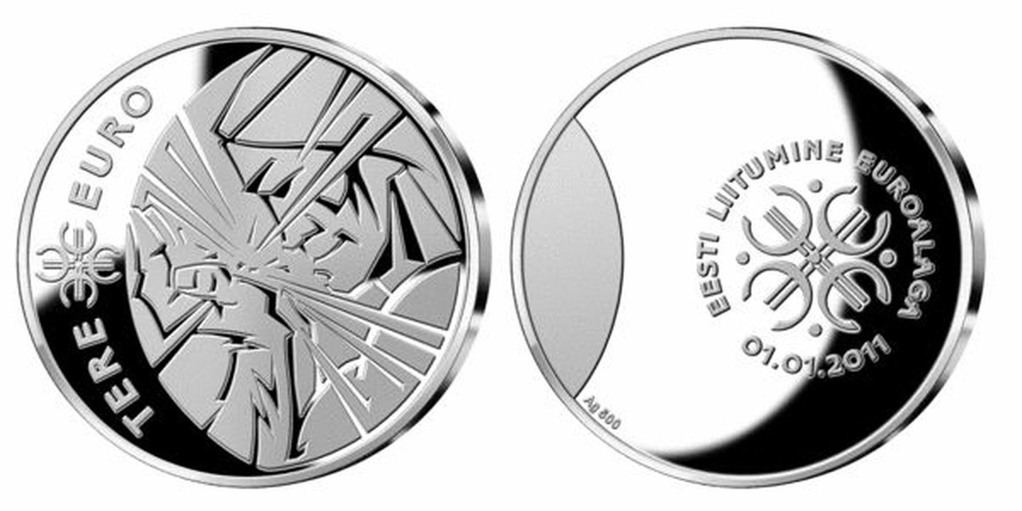 Hõbedast erimedal kujutab uue euromündiga Kalevpoega.