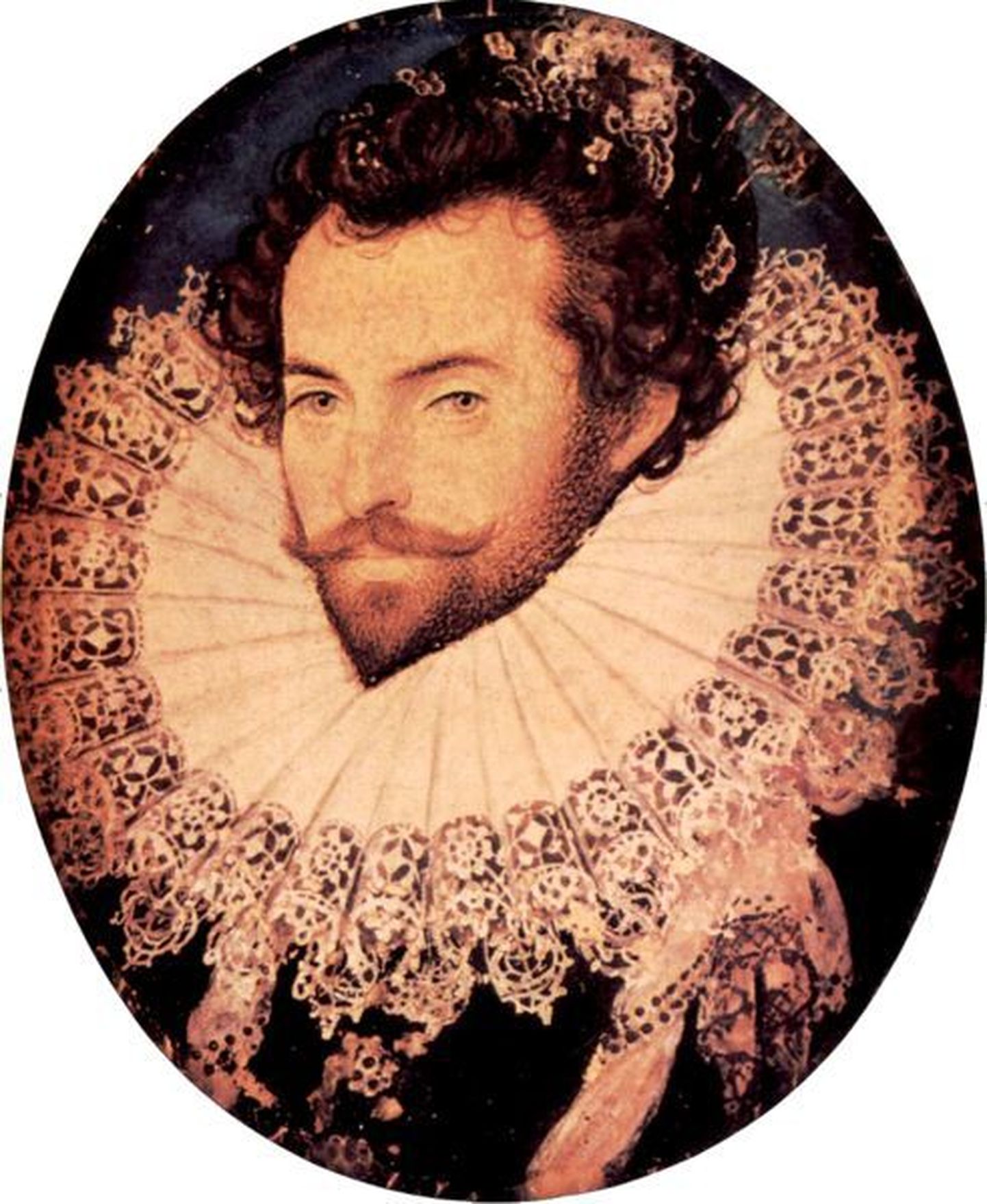 Sir walter Raleigh 32-aastasena. Nicolas Hilliardi maal aastast 1585
