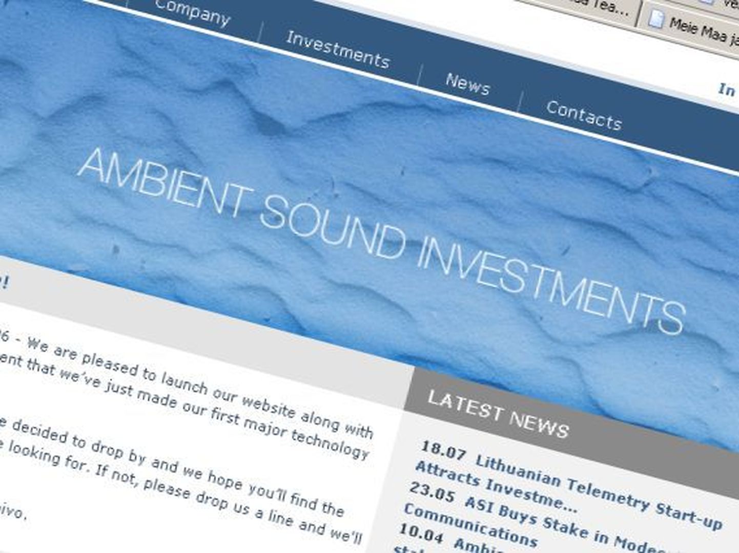 Skype'i loojatele kuuluv Ambient Sound Investments.