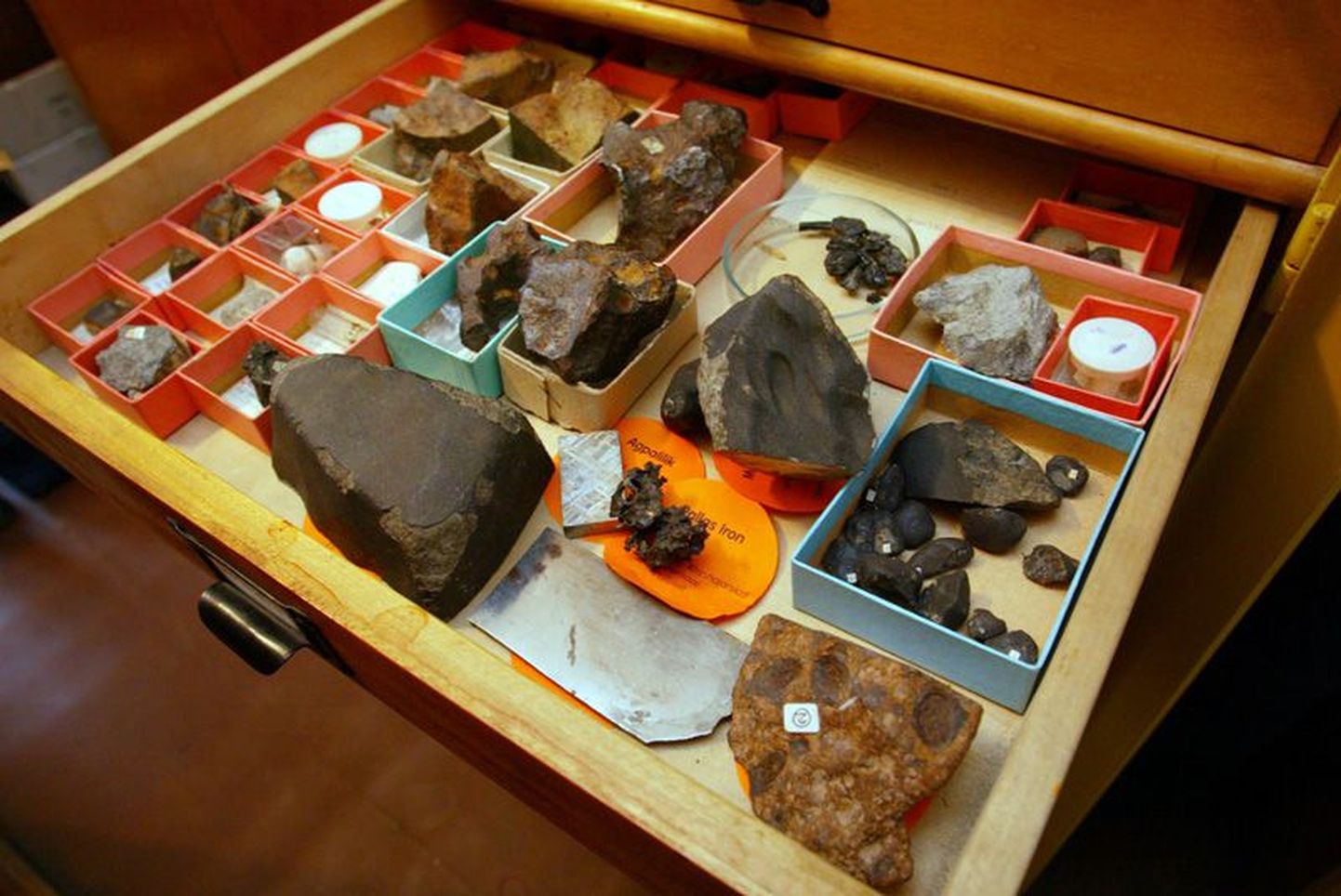 Maailmas leitud meteoriitide kilde Geoloogia Instituudi kogudest.