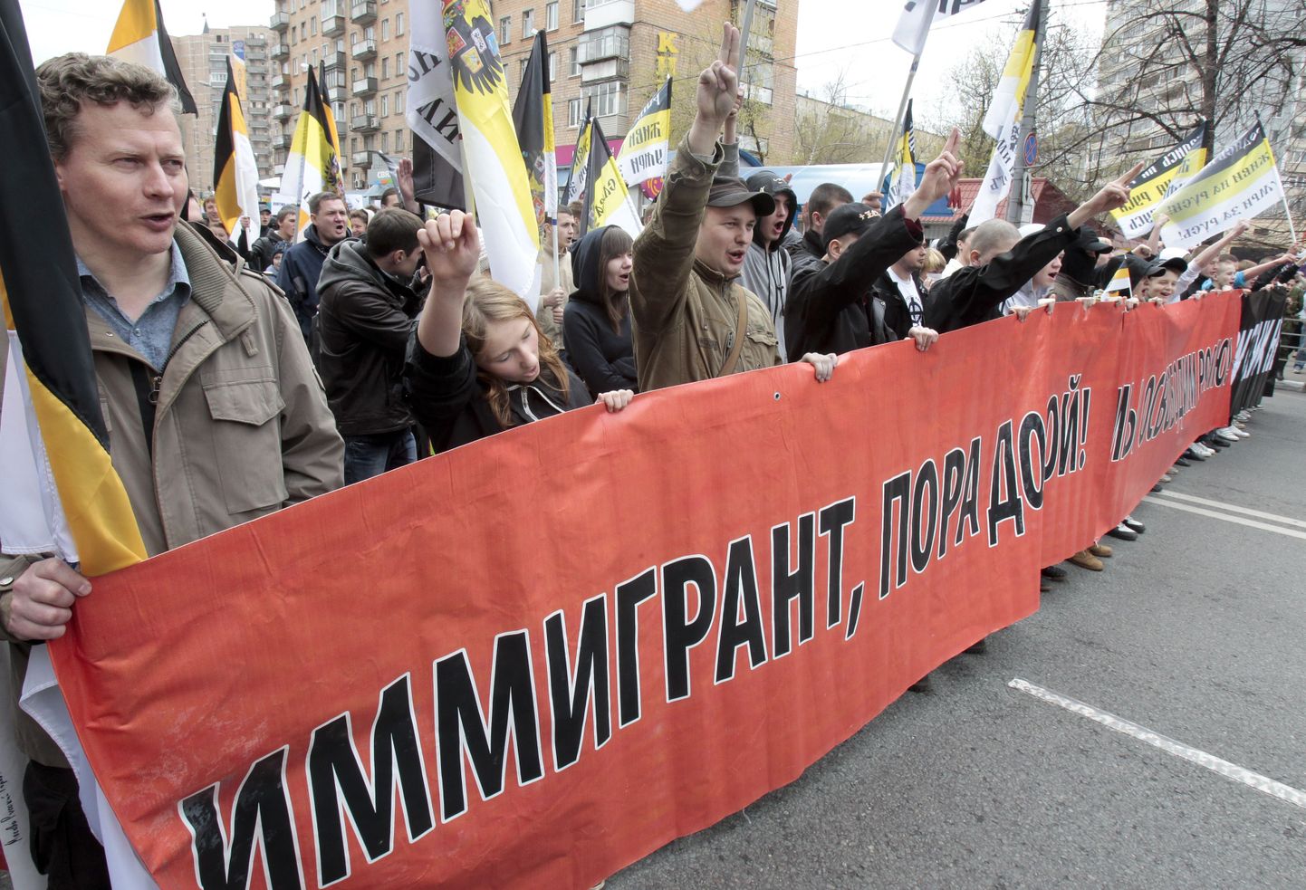 Ultranatsionalistide meeleavalduses 1. mail Moskvas nõuti muu hulgas immigrantide lahkumist.