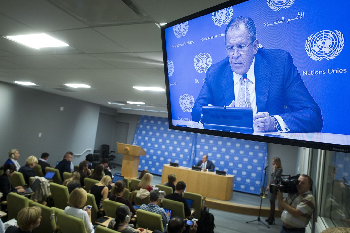 Ülekannne Vene välisministri Sergei Lavrovi pressikonverentst 26. septembril New Yorgis.