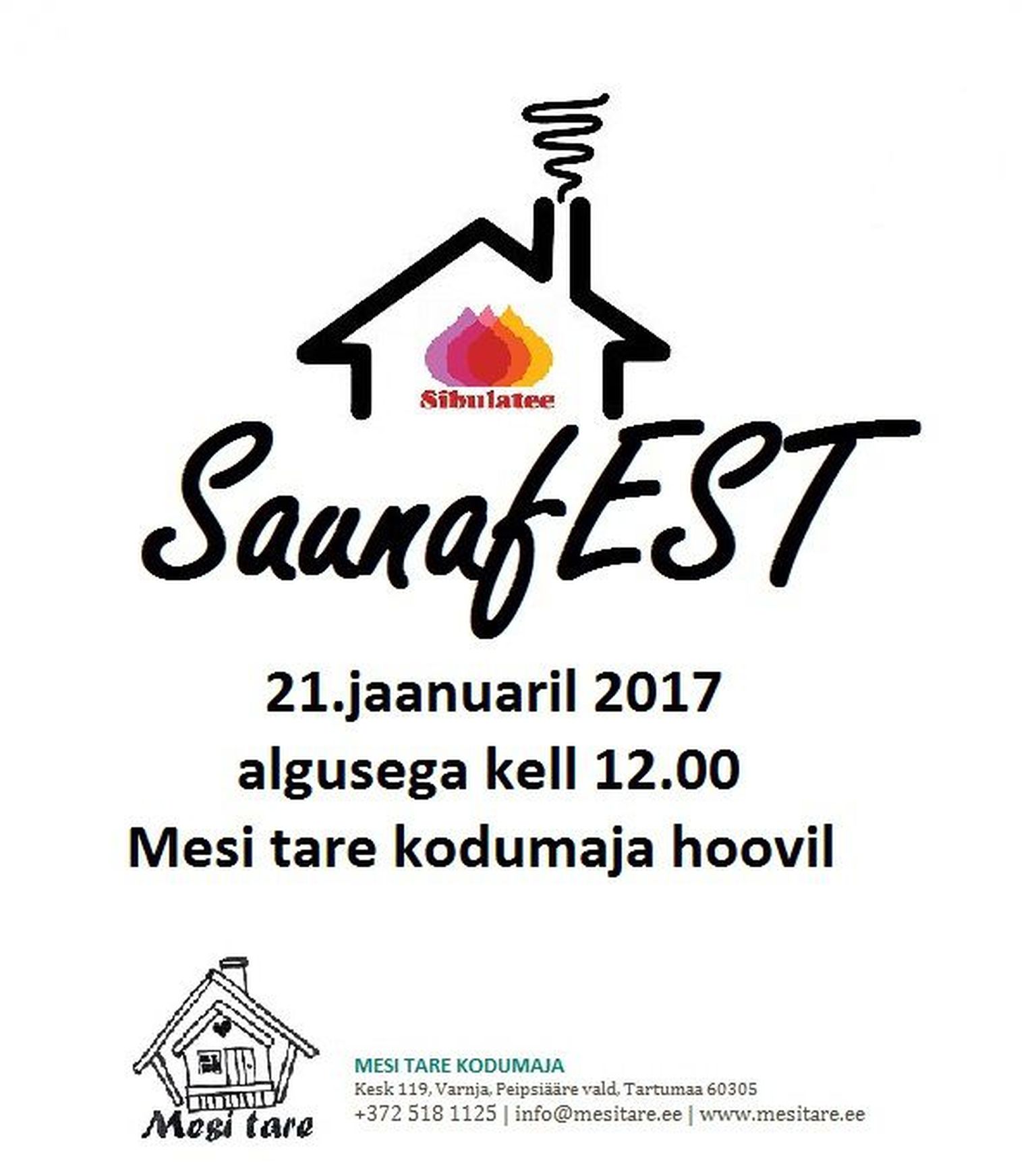 Sibulatee saunafestile meelitav plakat.