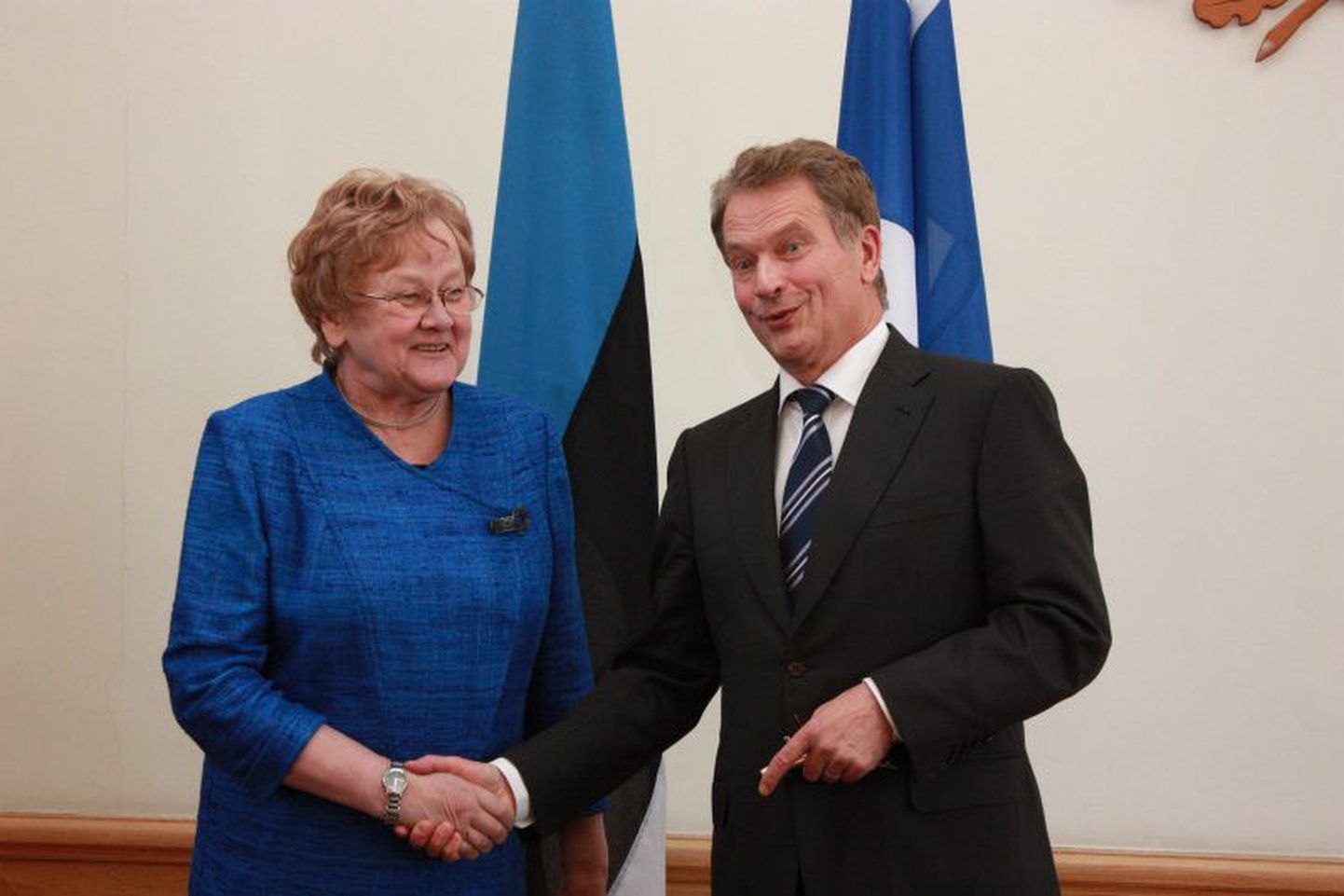 Riigikogu esimees Ene Ergma ja Soome president Sauli Niinistö.