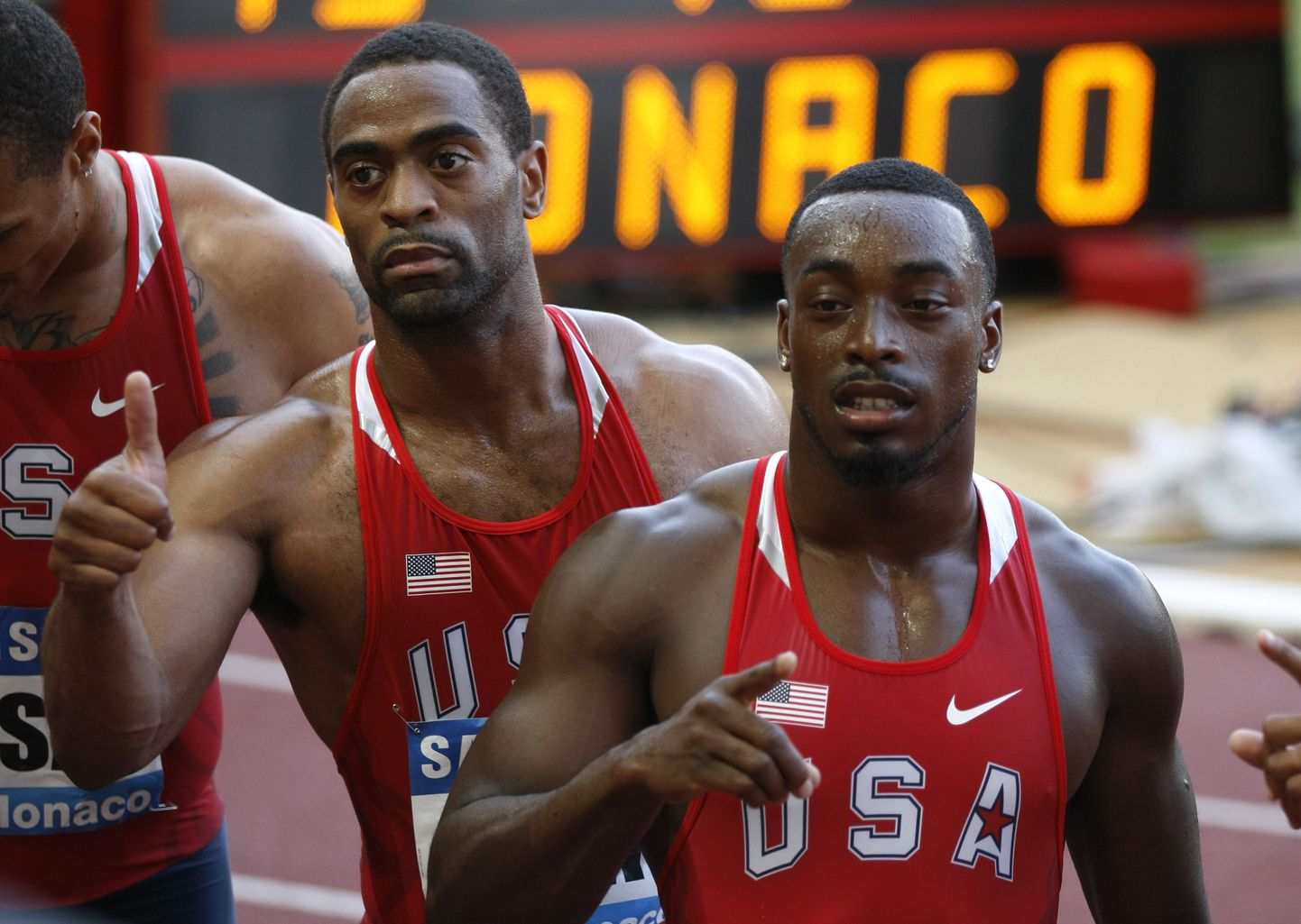 USA sprinterid Tyson Gay (vasakul) ja Justin Gatlin teavad, et Usain Bolti löömiseks peavad nad ennast ületama.