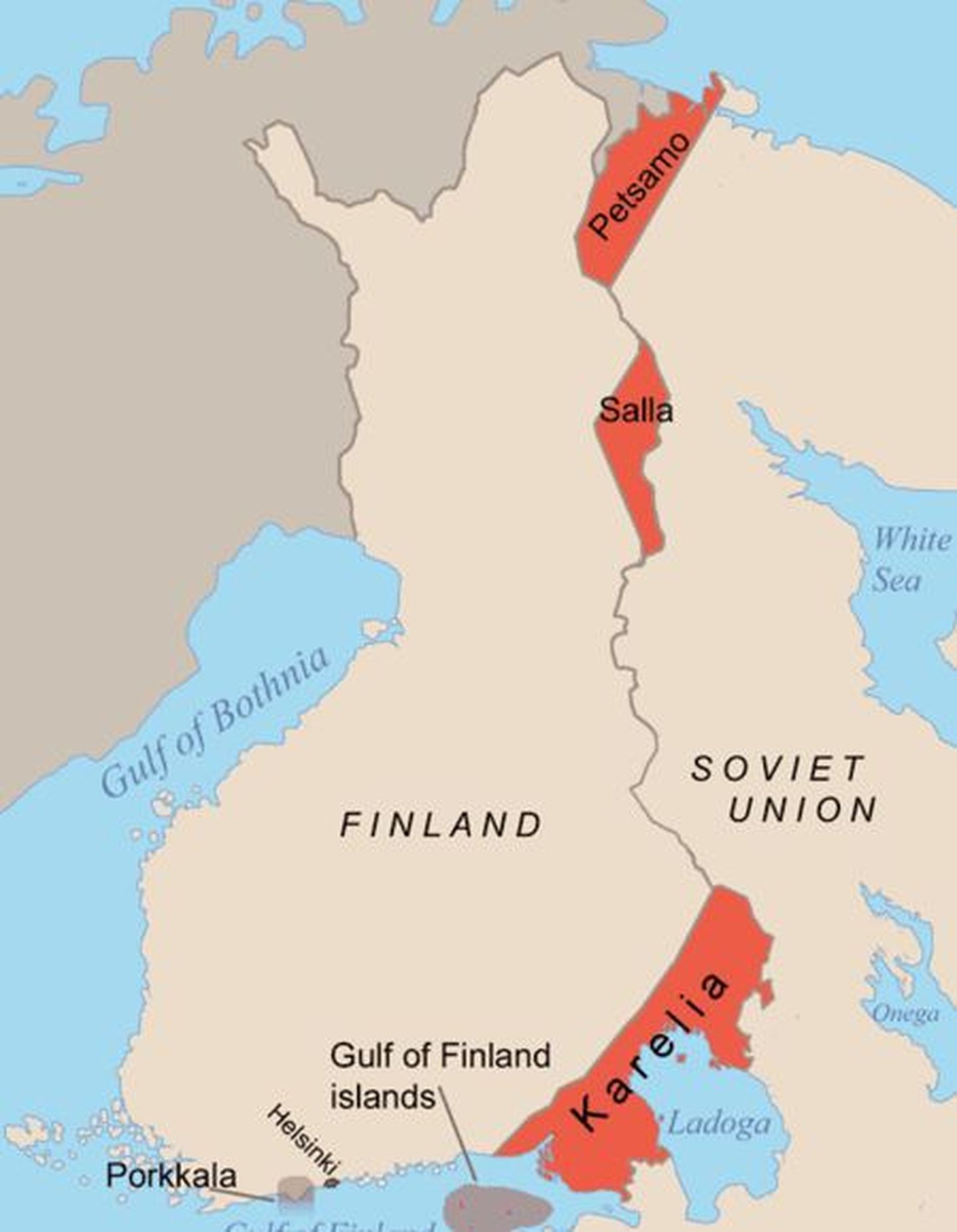 Time avaldas Soomest kaardi, millel olid Nõukogude Liidule kaotatud alad (punasega) alles