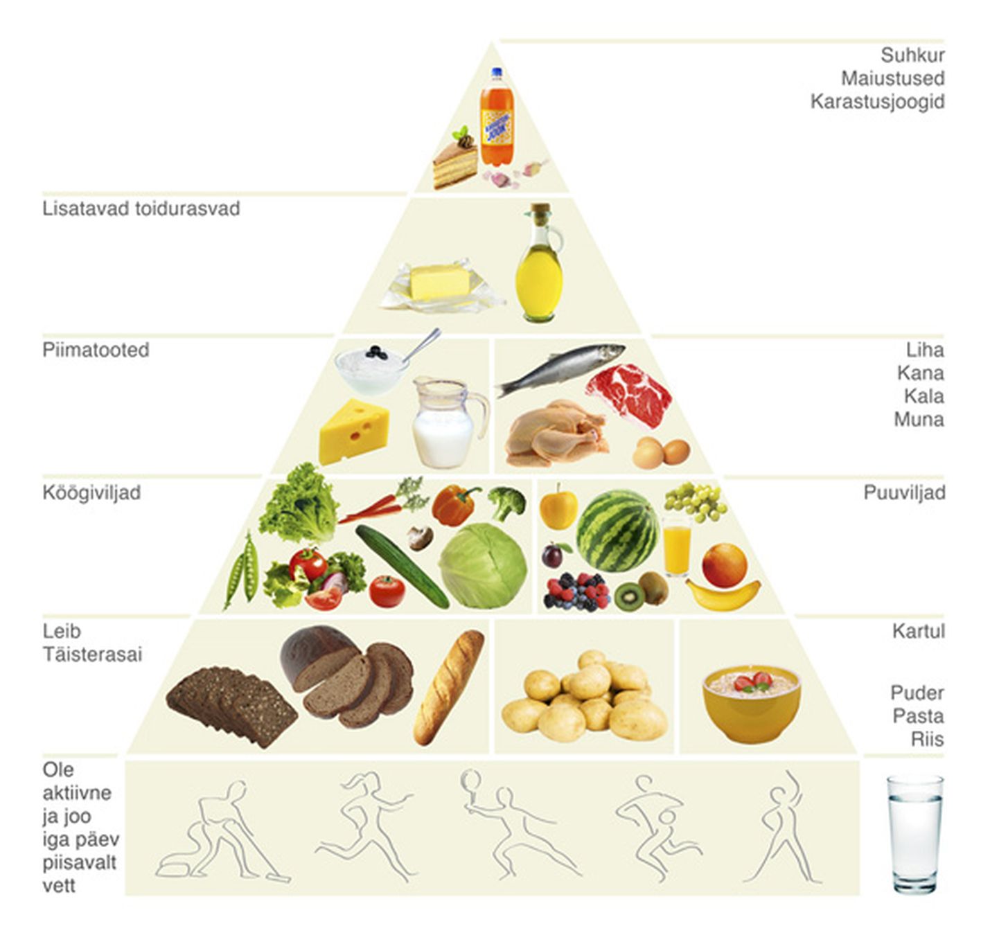 Для сравнения: одобренная и рекомендованная государством пирамида питания.