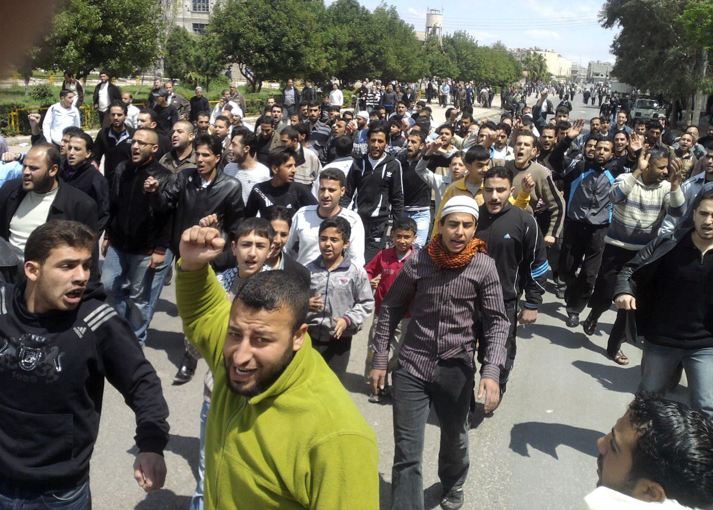 Акция протеста в сирийском городе Хомс.