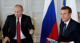 Макрон на встрече с Путиным: Sputnik и RT - органы пропаганды, которые лгут