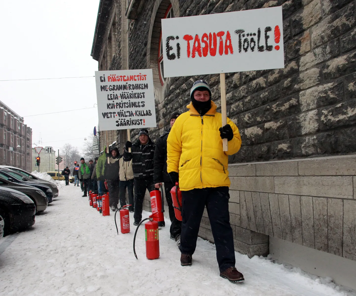Mullu detsembris Tallinnas toimunud päästeametnike meeleavaldus.