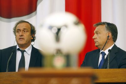 Michel Platini ja Viktor Orban. Foto: Scanpix