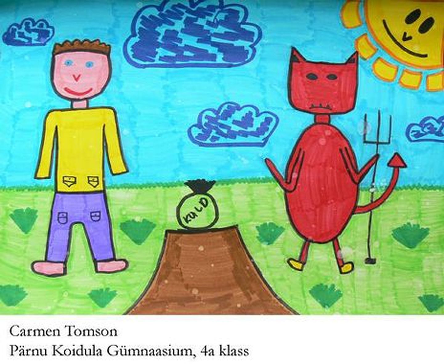 Koidula kooli neljandiku Carmen Tomsoni pilt Leedu muinasjutu ainetel.