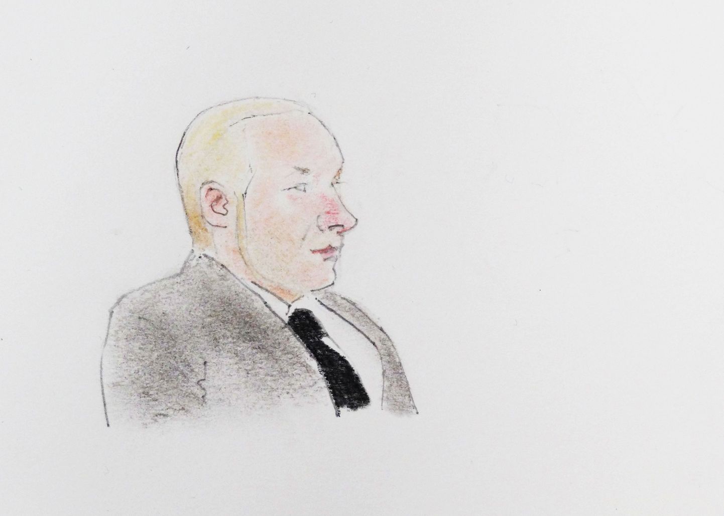 Kunstniku joonistus Anders Behring Breivikust