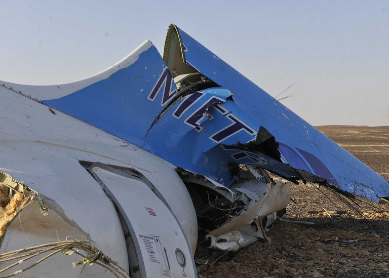 Alla kukkunud lennuki vrakk Siinai poolsaarel. Foto: AFP / Scanpix