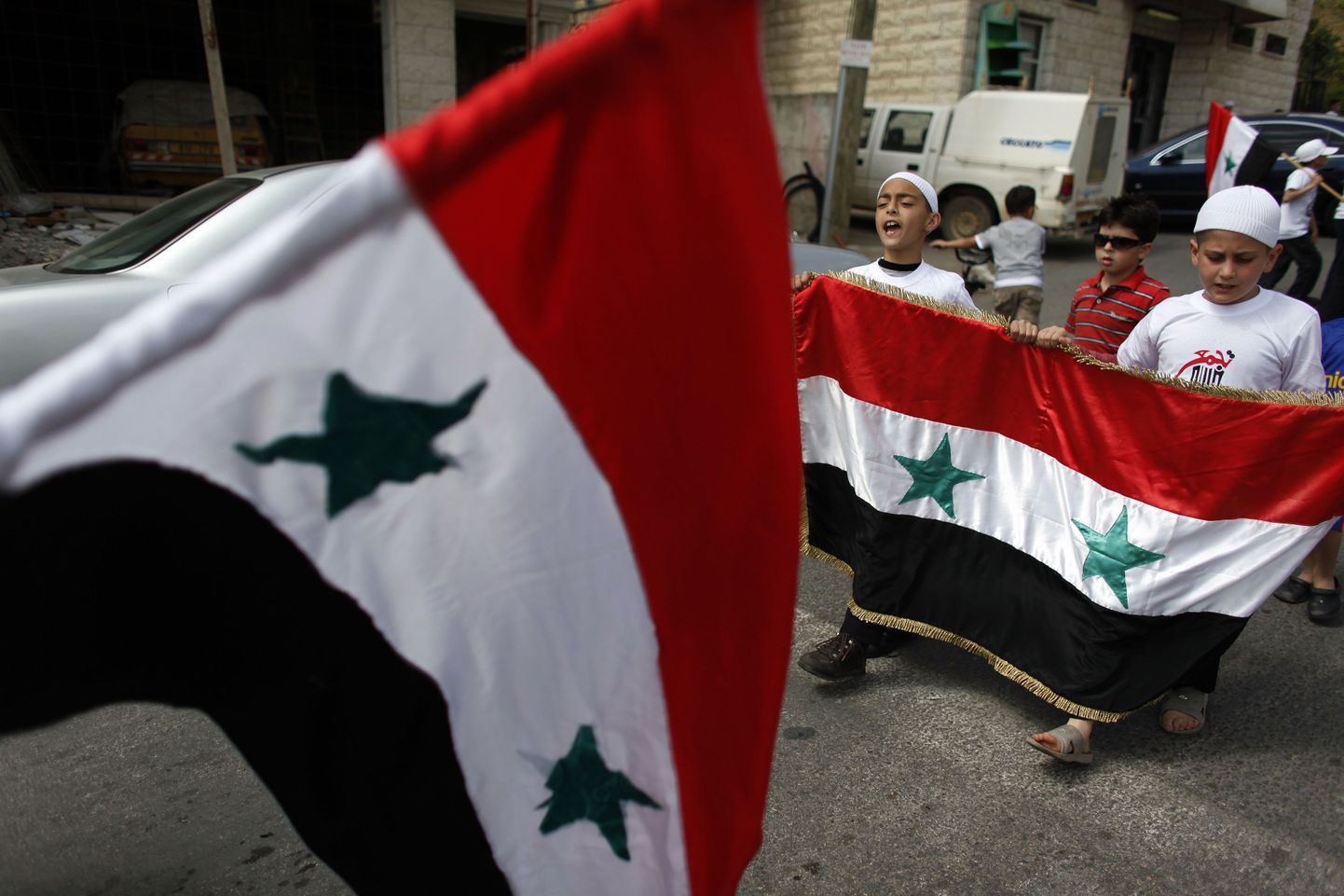 Poisikesed Süüria lipuga