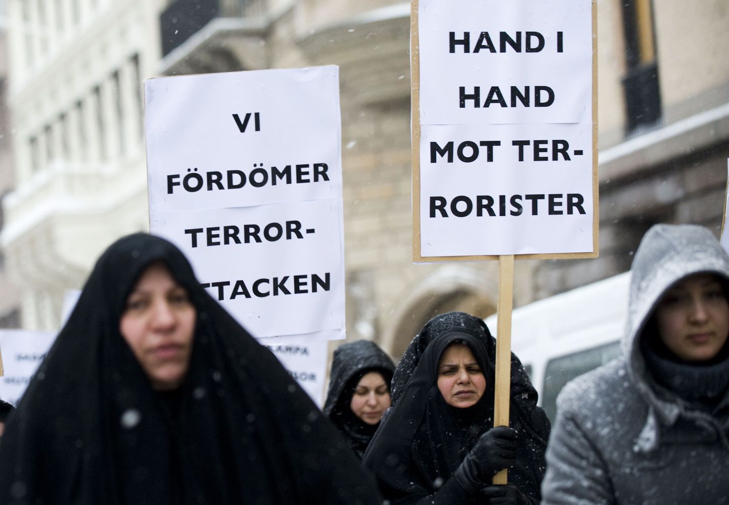 Rootsi moslemid 2010. aasta detsembris peetud terrorismivastasel meeleavaldusel.