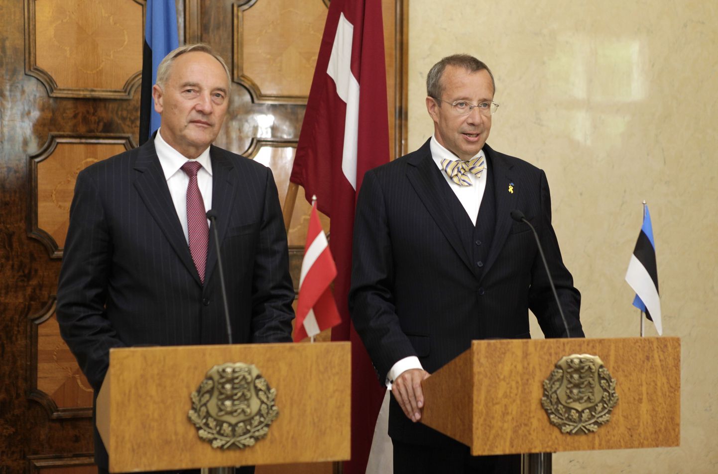 Läti president Andris Bērziņš koos Eesti riigipea Toomas Hendrik Ilvesega.