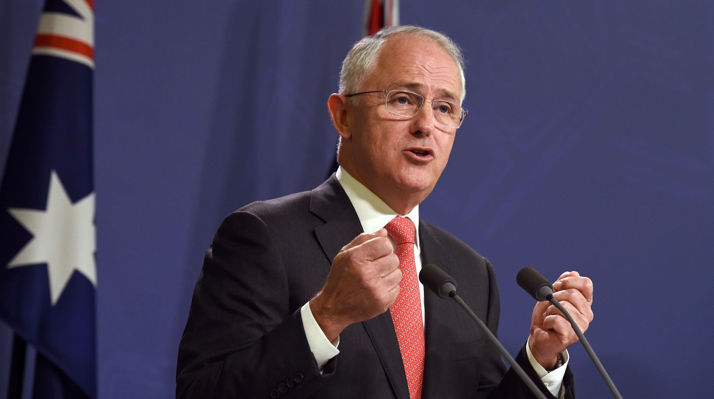 Austraalia peaminister Malcolm Turnbull rääkimas leppest Singapuriga