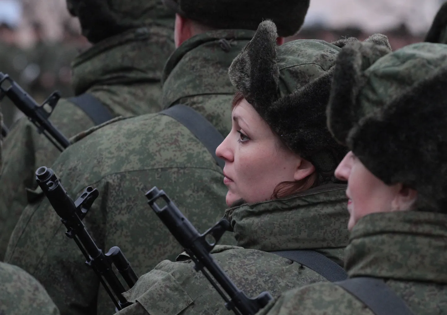 Sõjaväeparaad Krimmi poolsaarel Simferopolis.