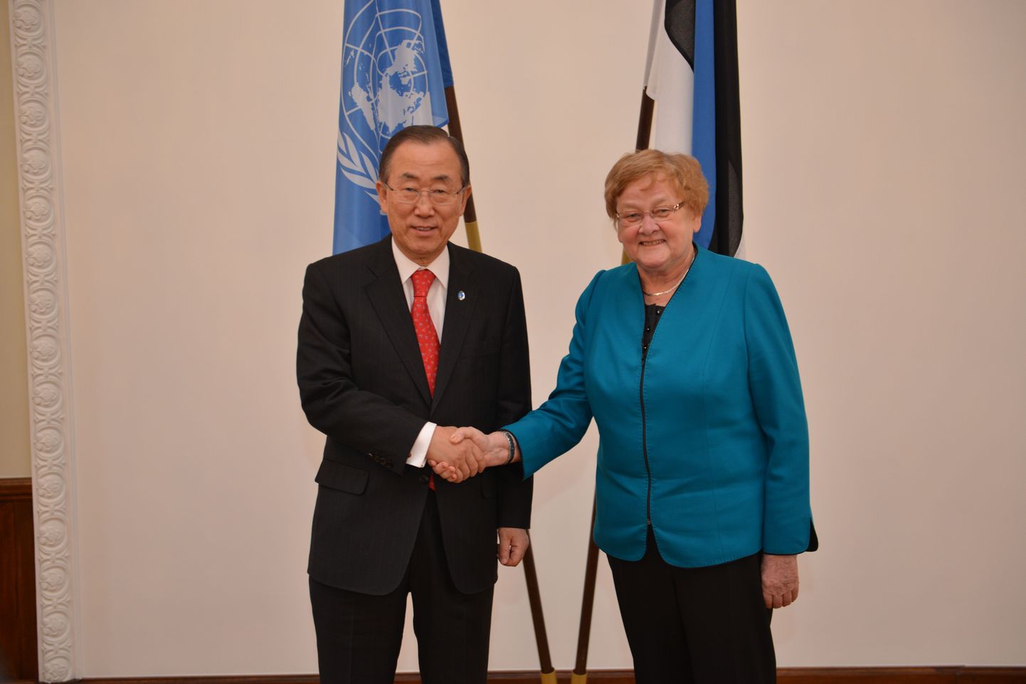 Ban Ki-mooni ja Ene Ergma kohtumine.