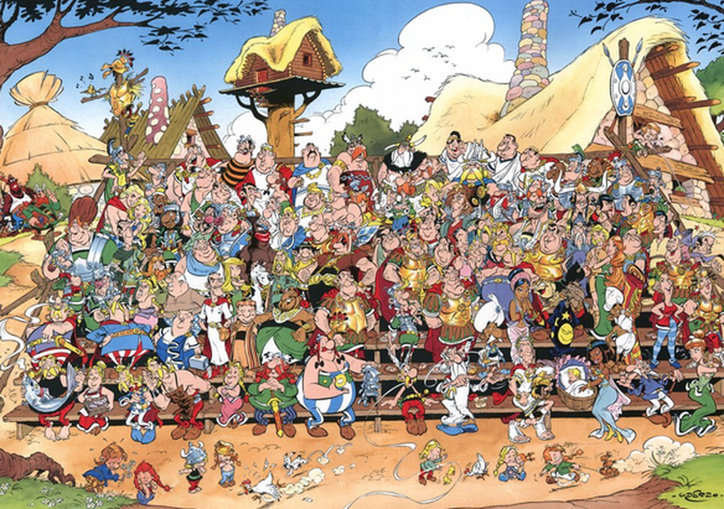 «Asterixi» koomiksite tegelased. Ees keskel Asterix ja Obelix