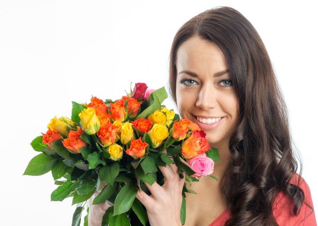 Девушка с цветами.