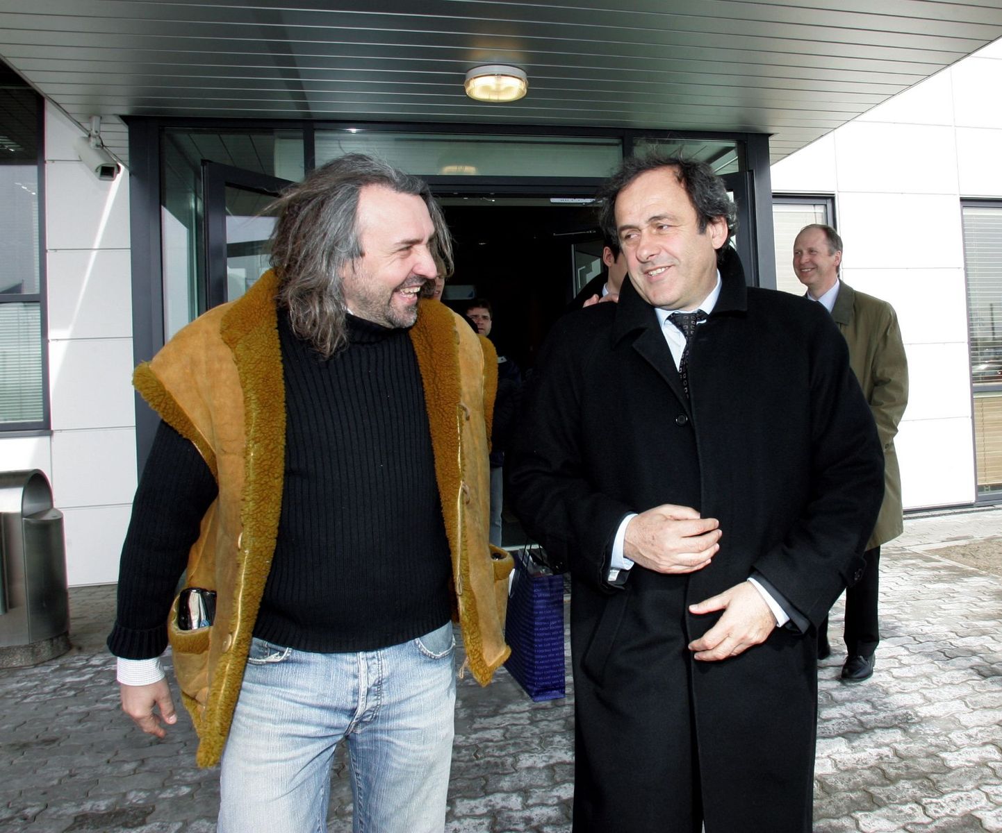 Eesti Jalgpalli Liidu president Aivar Pohlak ja UEFA president Michel Platini.