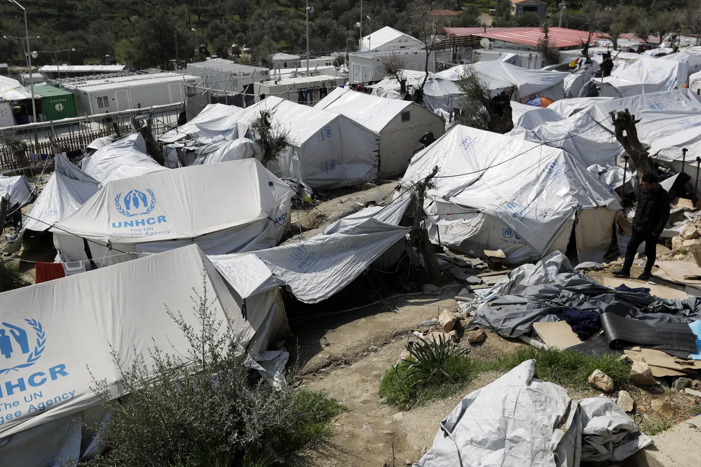 Лагерь беженцев на острове Лесбос.