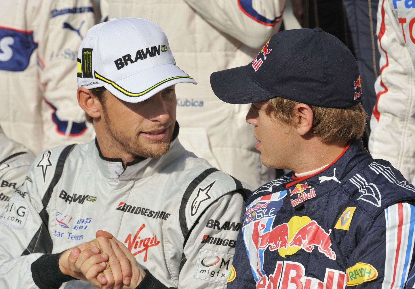 Jenson Button (vasakul) ja Sebastian Vettel