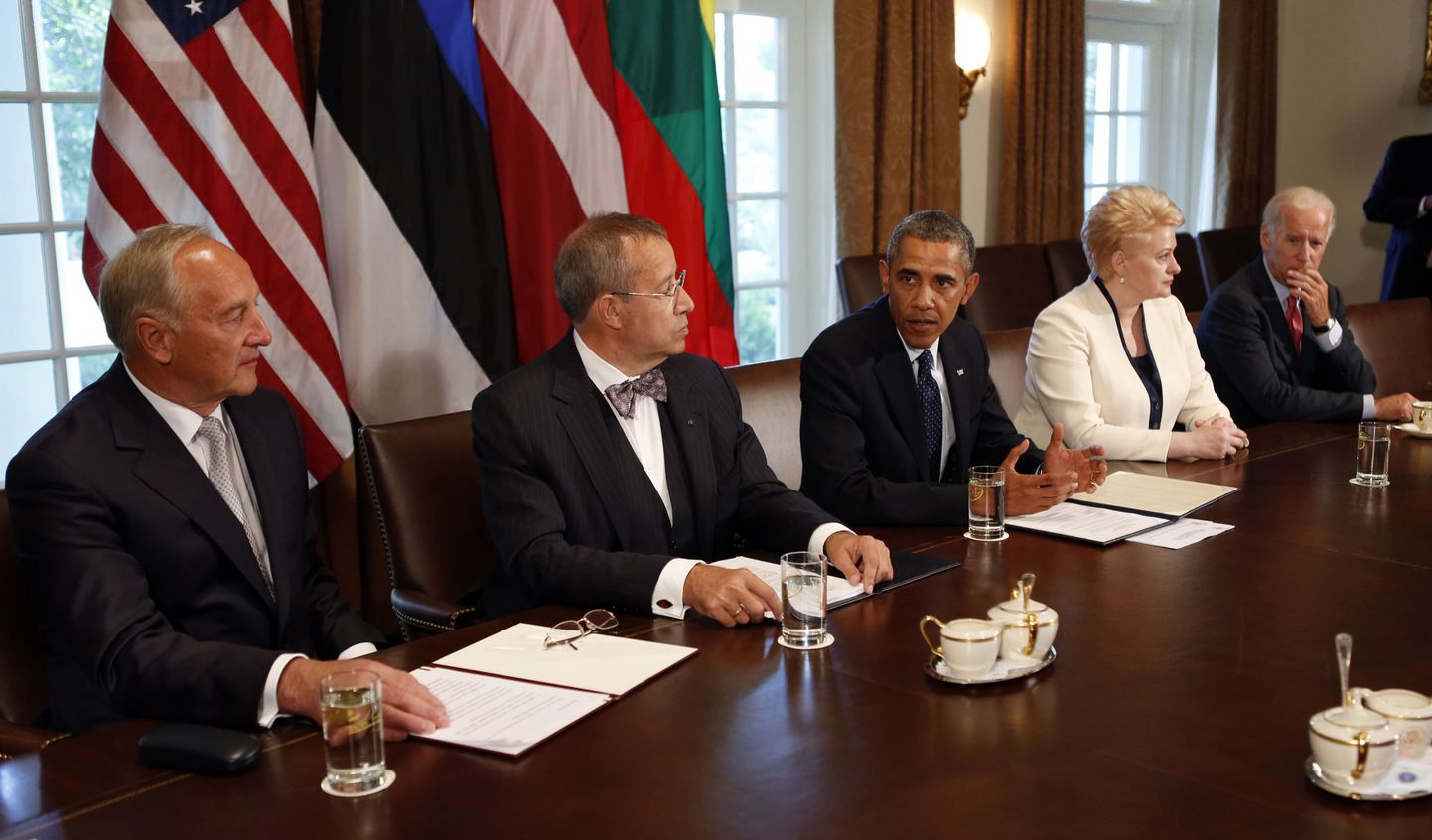 USA riigipea tänavu 30. augustil Valges Majas toimunud kohtumisel Baltikumi riigipeadega.
