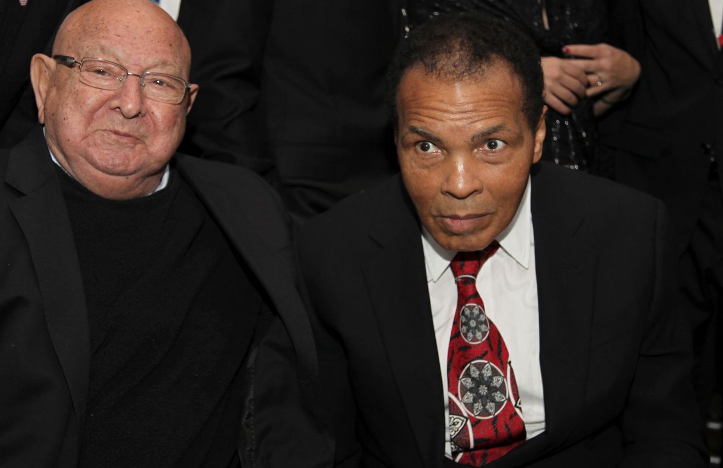 Muhammad Ali (paremal)koos oma kauaaegse treeneri Angelo Dundeega laupäeval oma täna saabunud 70. sünnipäeva tähistamas.