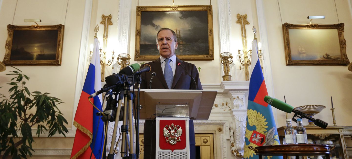 Sergei Lavrov pärast kõnelusi John Kerry'ga Venemaa Londoni saatkonnas.