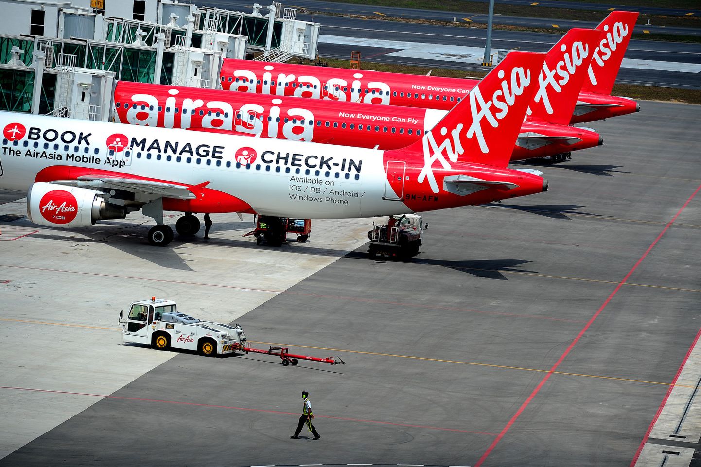 AirAsia reisilennukid Kuala Lumpuri rahvusvahelisel lennuväljal.