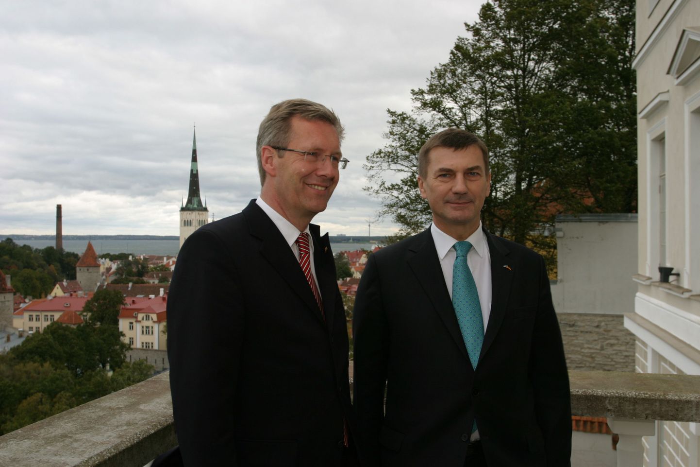 Peaminister Andrus Ansipi ja Saksamaa liidupresidendi Christian Wulffi kohtumine.