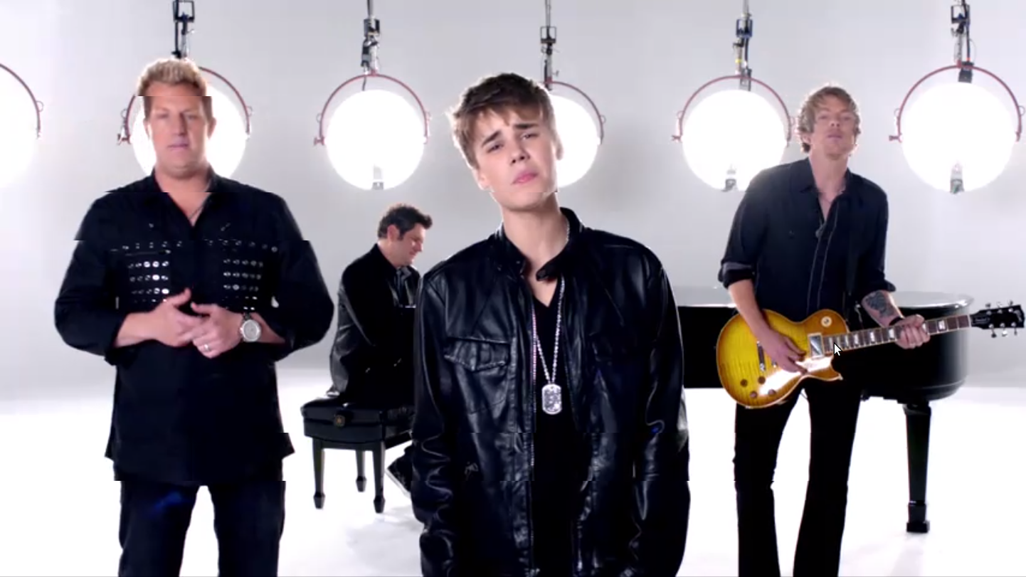 Justin Bieber oma uues videos koos bändiga Rascal Flatts.