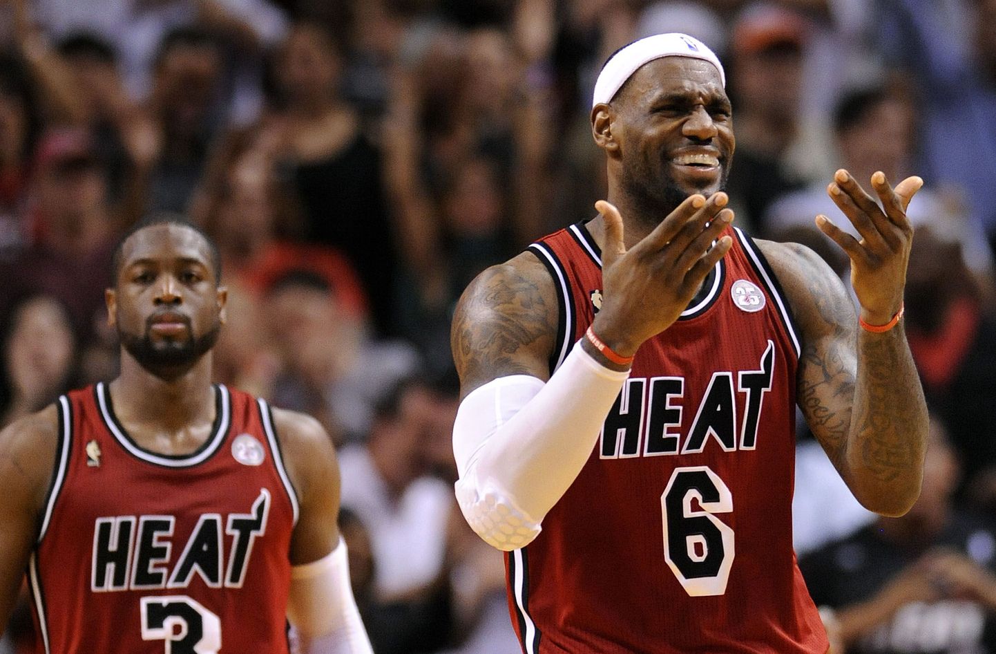 Miami Heati tähed LeBron James ja Dwyane Wade.