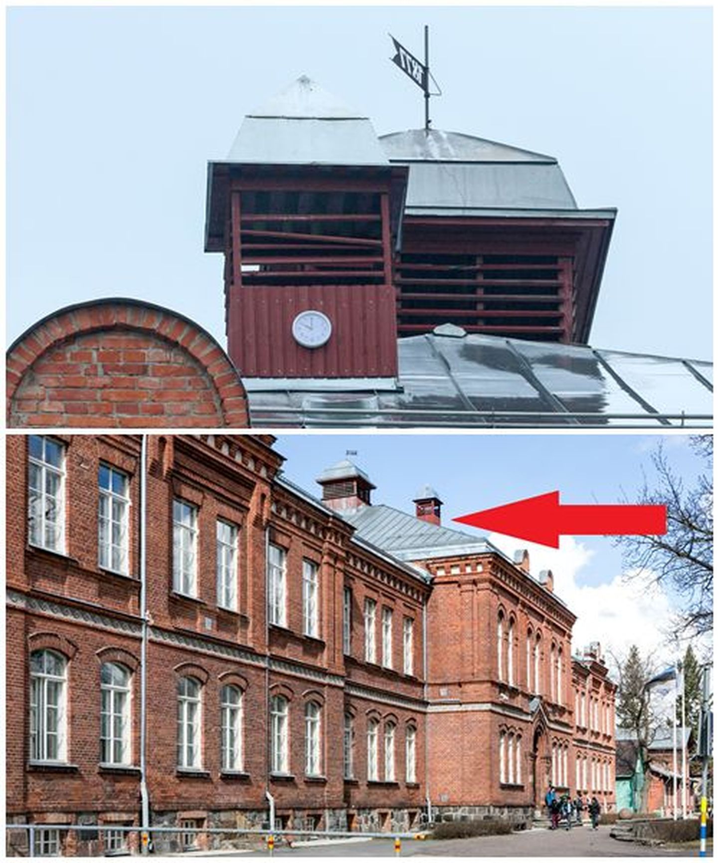 Viljandi Kesklinna kooli katusele ilmus väike kell.