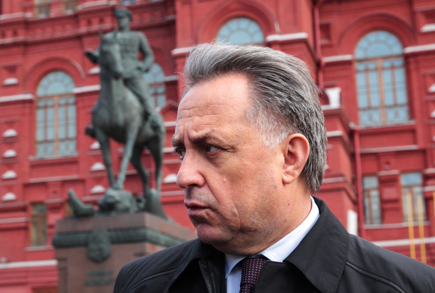 MOSCOW, RUSSIA. MAY 5, 2016. Russia's Sports Minister Vitaly Mutko seen after a wreath laying ceremony at the Tomb of the Unknown Soldier in Moscow's Alexander Garden ahead of Victory Day. Vladimir Gerdo/TASS