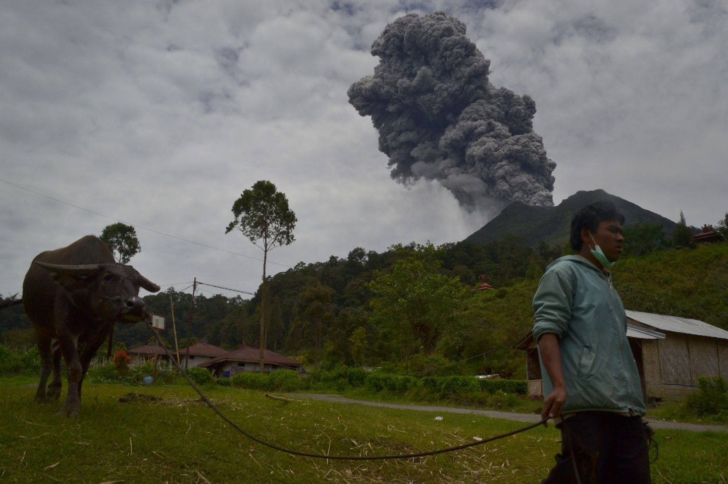 Vulkaanipurse Sumatra saarel Indoneesias.