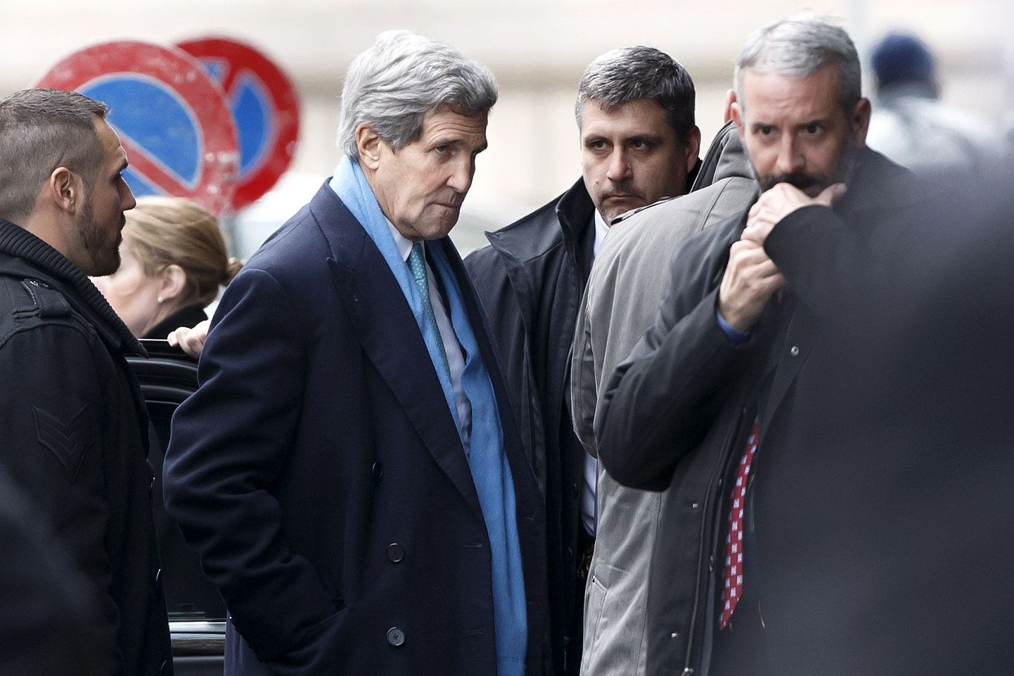 USA välisminister John Kerry Genfi Iraani tuumakõnelustele saabumas.