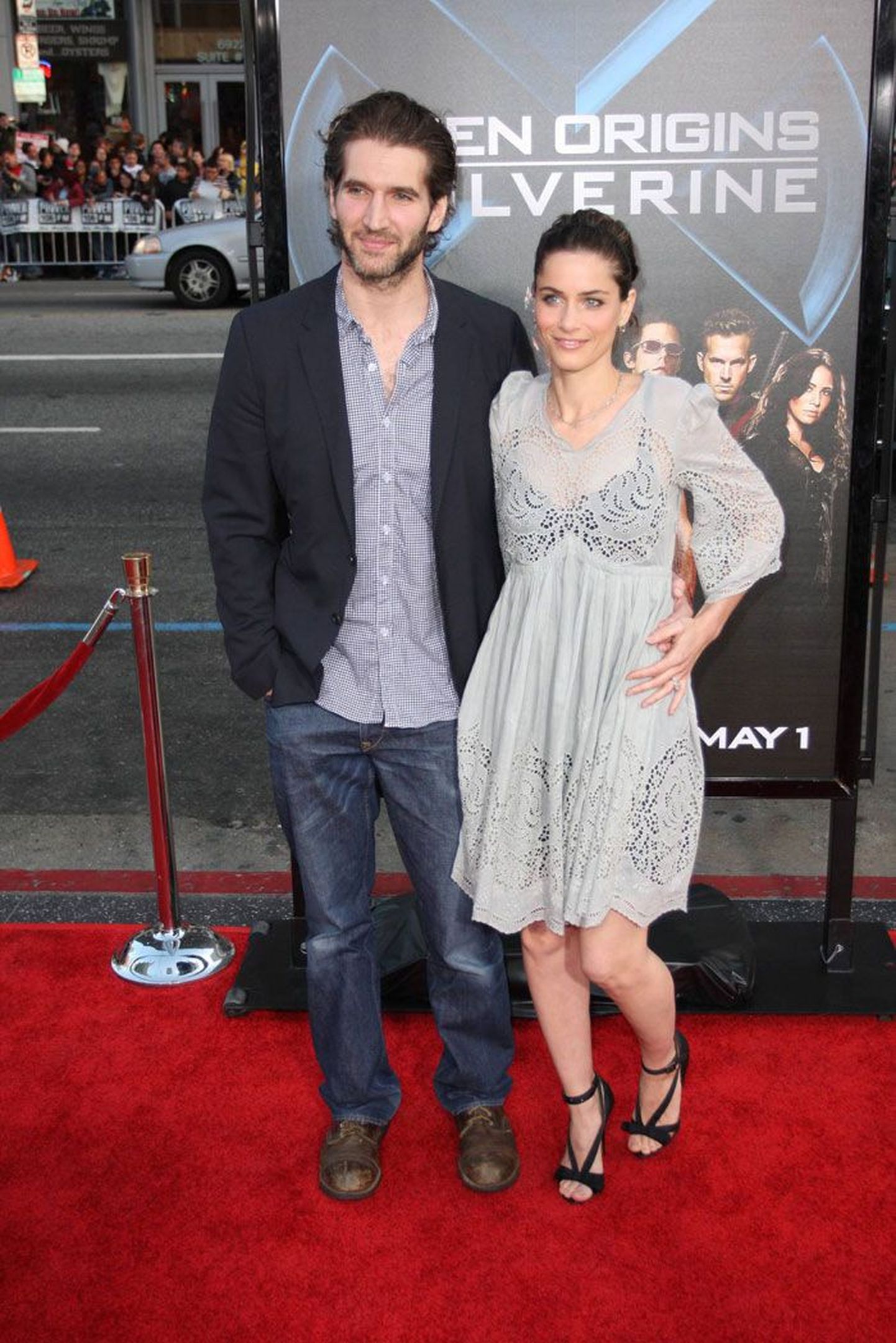 Hollywoodi tippstsenarist, «Varaste linna» autor David Benioff koos oma naise, näitlejanna Amanda Peetiga.