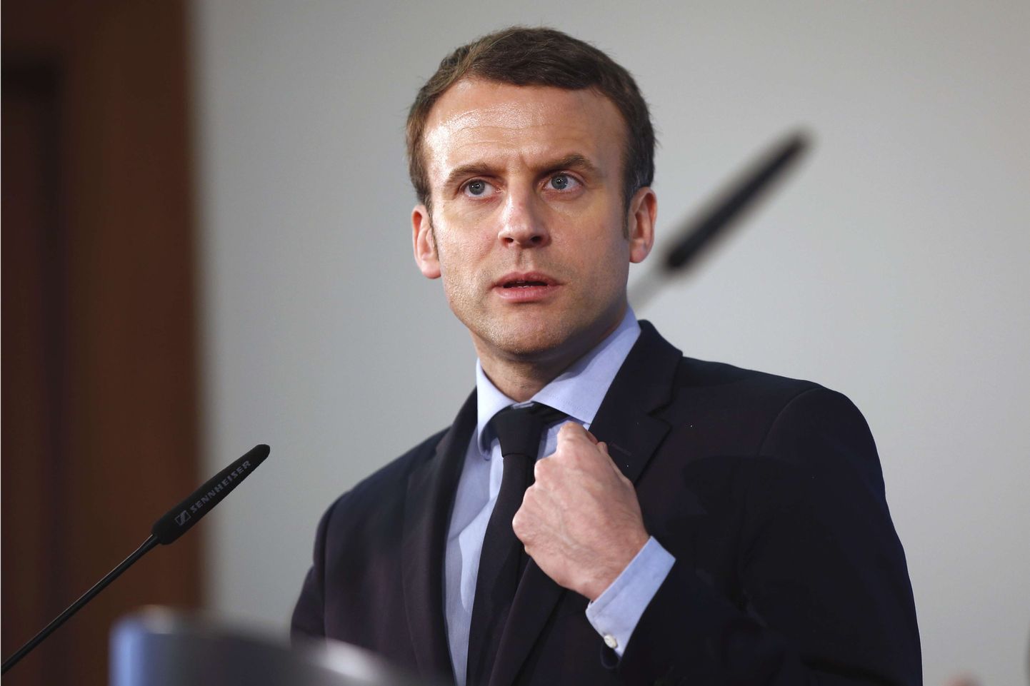 Prantsuse tsentristide presidendikandidaat Emmanuel Macron neljapäeval Berliinis.