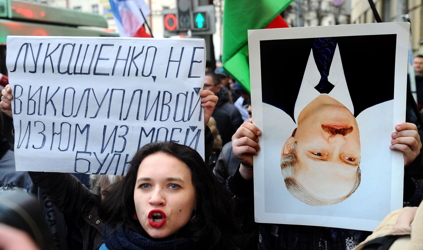 Tööseadusmuudatuse vastu protestivad valgevenelased
