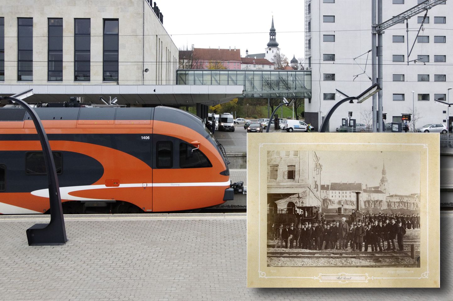 Eesti reisirongiliikluse tähtpäeva puhul pildistas fotograaf Raivo Tiikmaa samal kohal, kus üles võetud ajalooline foto, tänast Balti jaama (pildistatud 1. novembril).