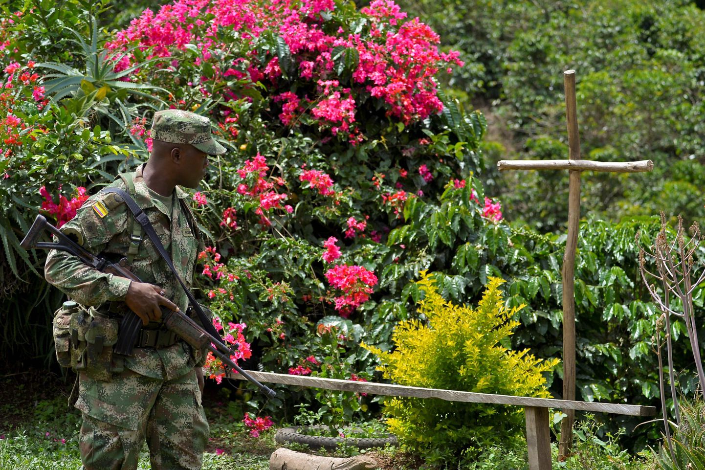 Colombia sõdur juulikuus Trujillo maapiirkonnas, kus veel veidi aega tagasi peremehetsesid vasaksissid.