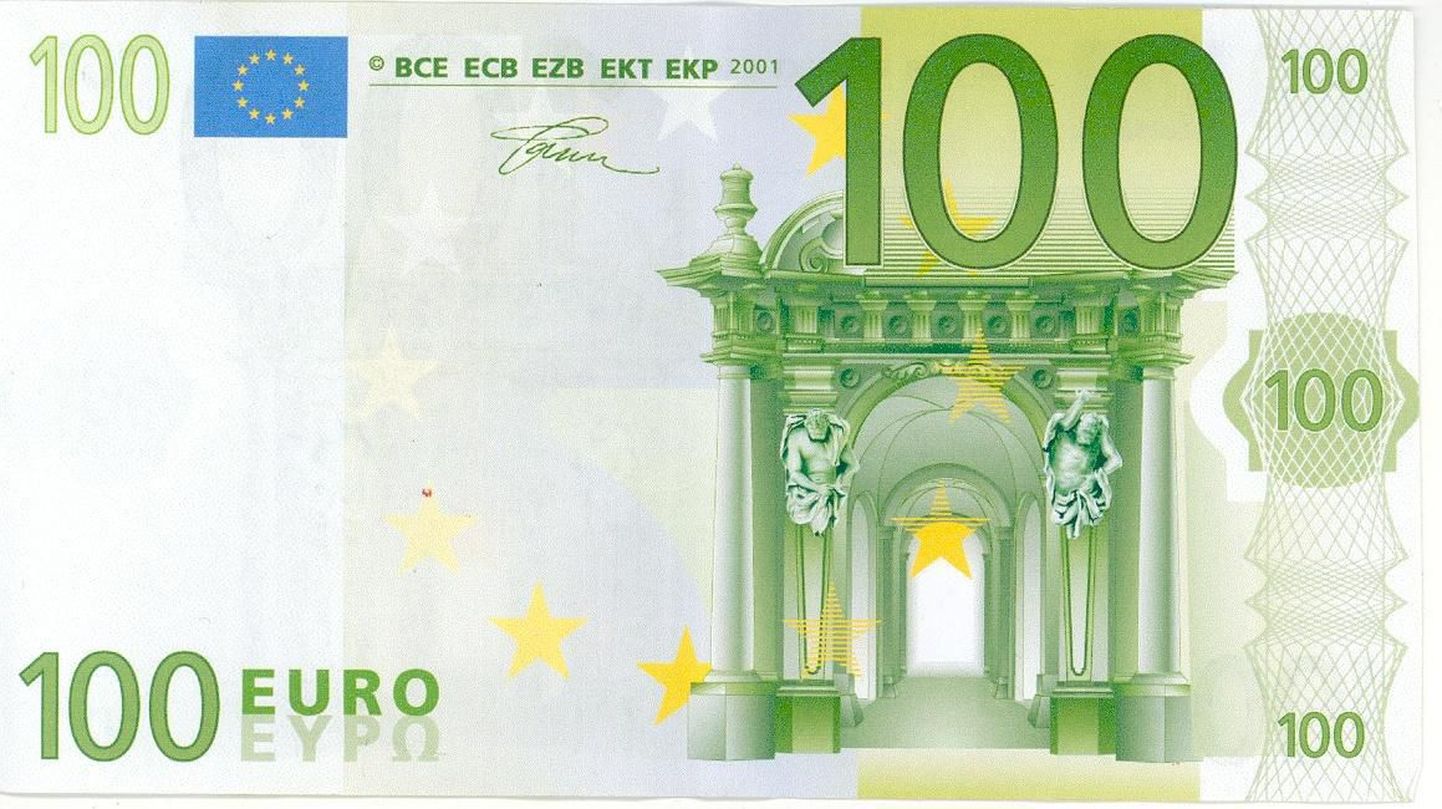 Eestist leitud võltsitud 100eurone.