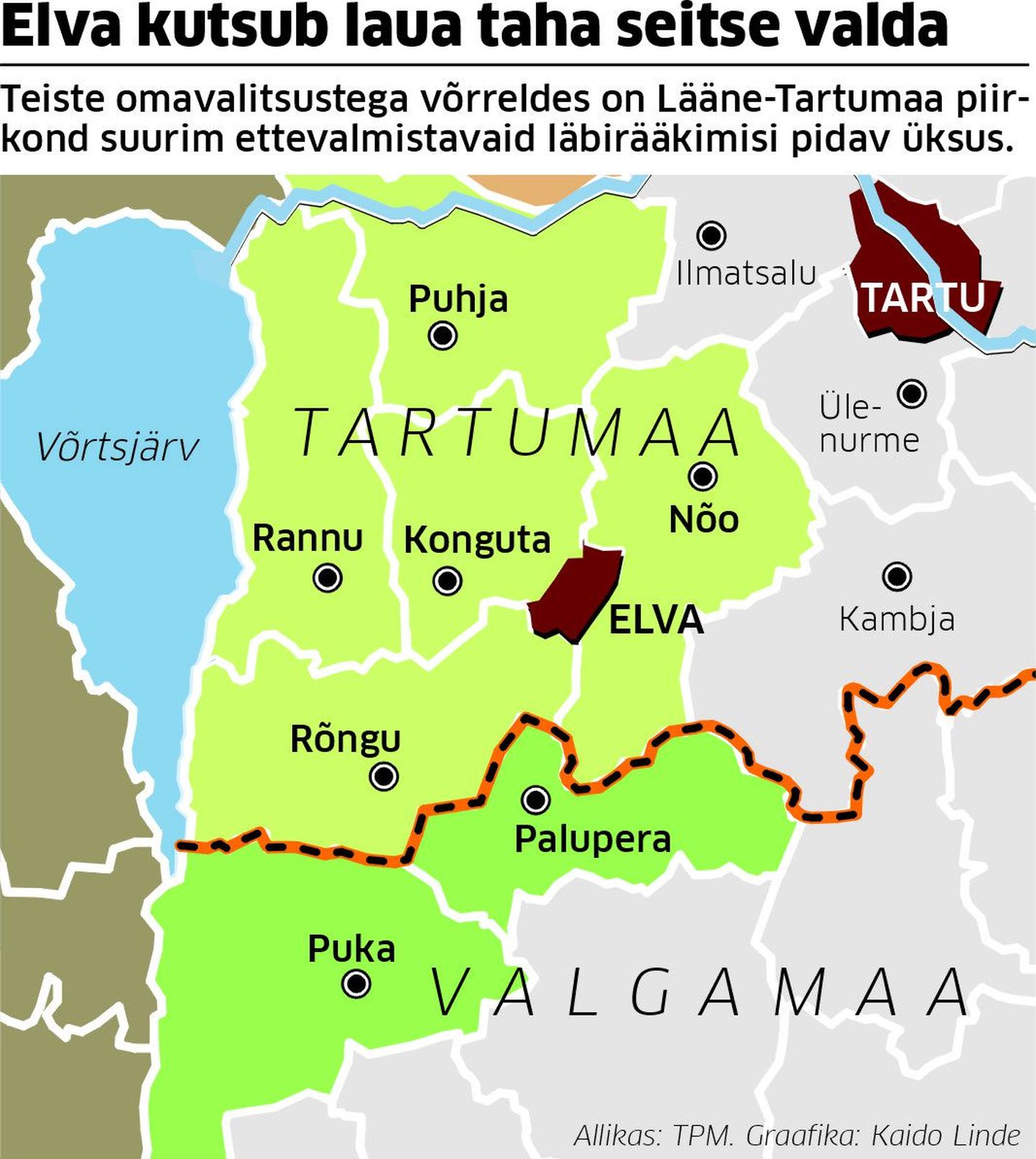 Lääne-Tartumaal ühinemisplaane arutavad omavalitsused.