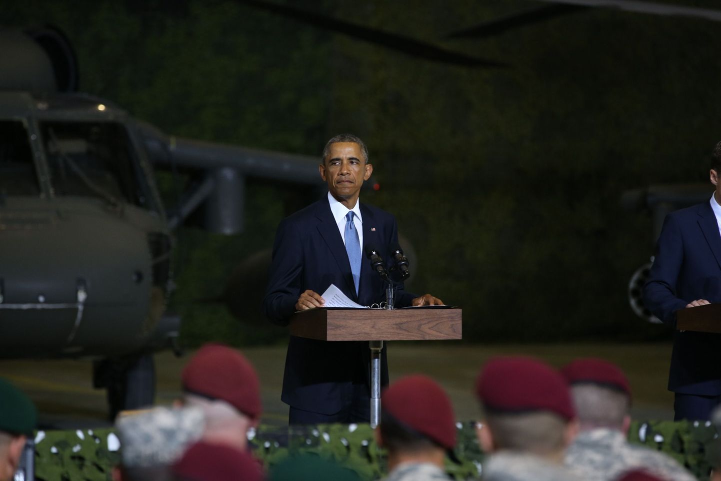 USA ja Eesti sõdurid kohtusid Barack Obama ja Taavi Rõivasega.